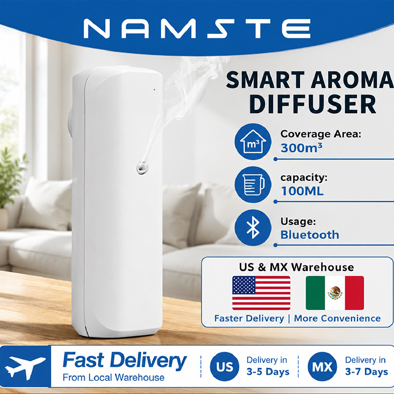 Home Fragrance Logo - NAMASTE Aromatische olieverspreider Bluetooth-geurverspreider Socket-stijl Aroma-olieverspreider